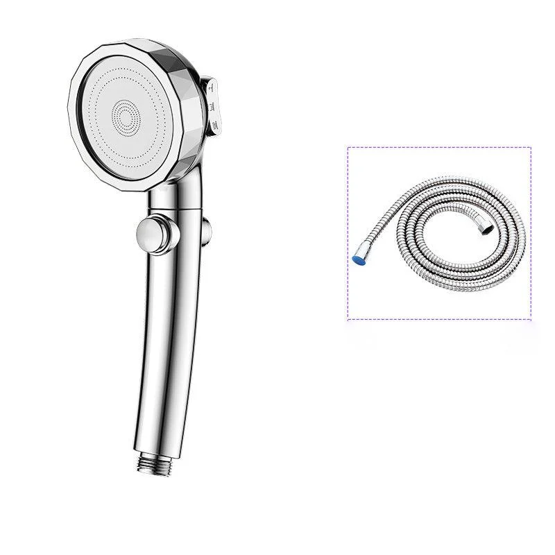 Modern Handheld Shower Head Sliver Round Standard Shower Heads -Bathlova