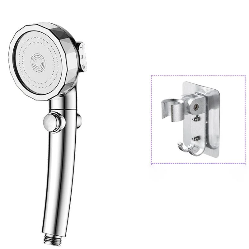 Modern Handheld Shower Head Sliver Round Standard Shower Heads -Bathlova