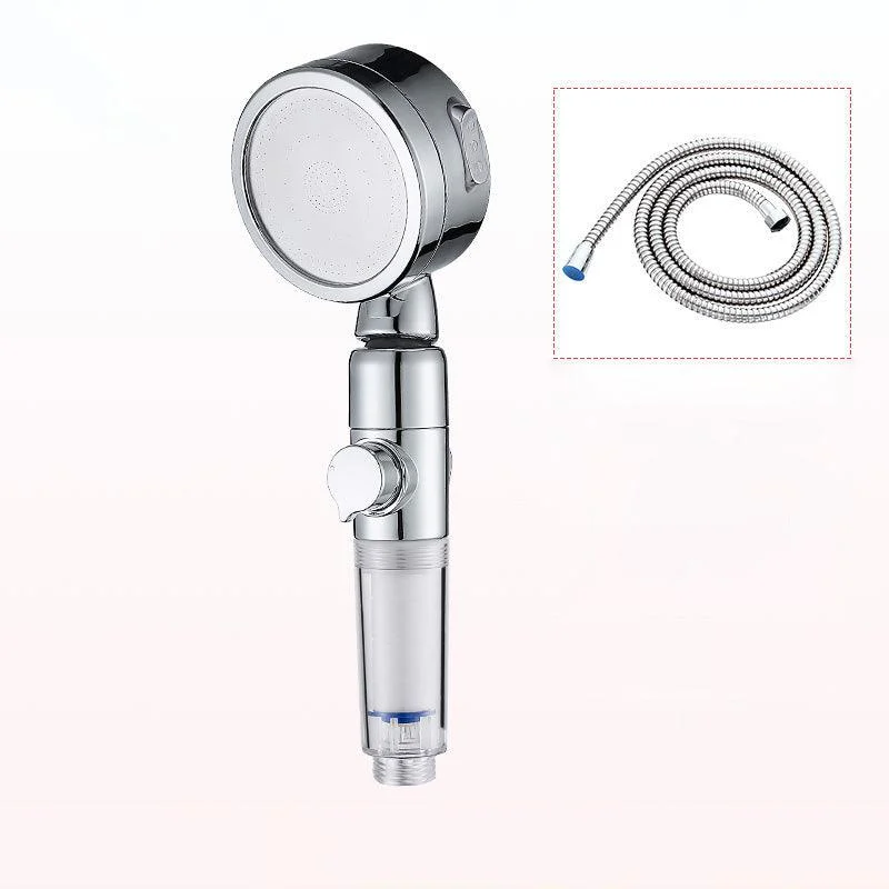 Modern Handheld Shower Head Sliver Round Standard Shower Heads -Bathlova