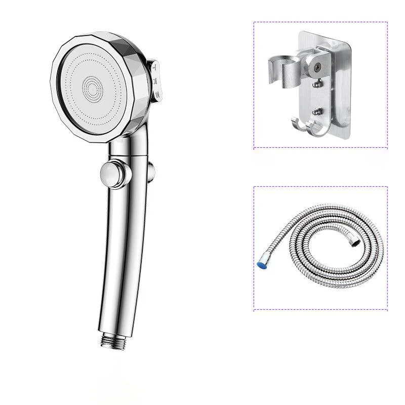 Modern Handheld Shower Head Sliver Round Standard Shower Heads -Bathlova