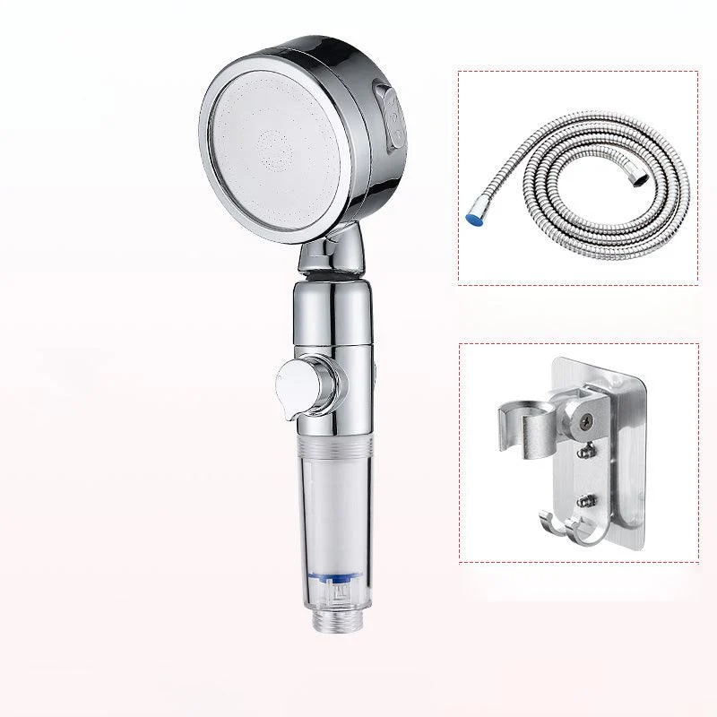 Modern Handheld Shower Head Sliver Round Standard Shower Heads -Bathlova