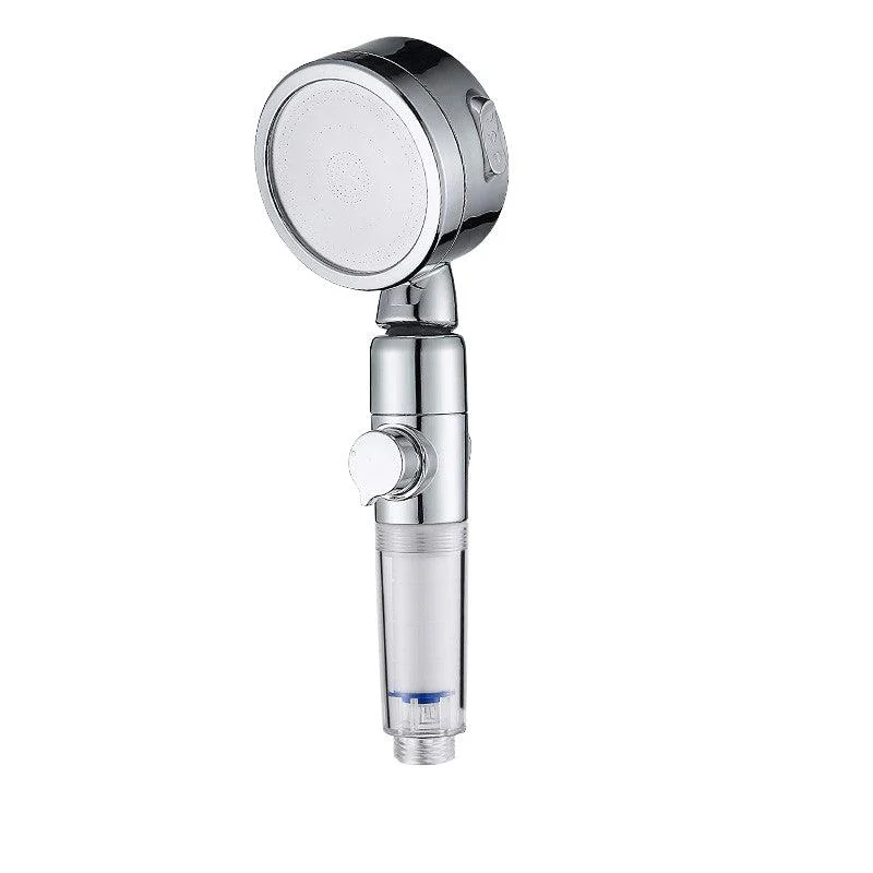 Modern Handheld Shower Head Sliver Round Standard Shower Heads -Bathlova