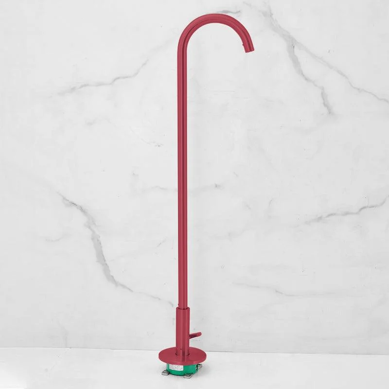 Modern High Arc Bathroom Tap Floor Mounted Bath Tap Trim -Bathlova