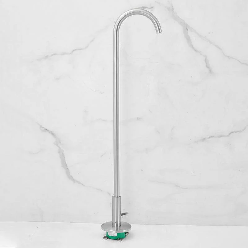 Modern High Arc Bathroom Tap Floor Mounted Bath Tap Trim -Bathlova