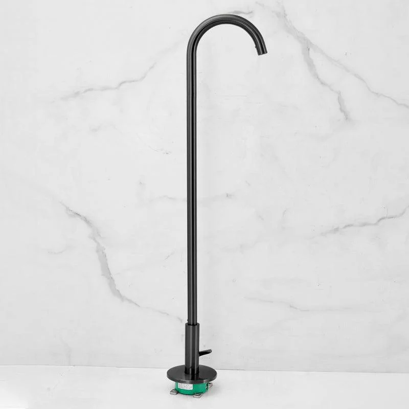 Modern High Arc Bathroom Tap Floor Mounted Bath Tap Trim -Bathlova