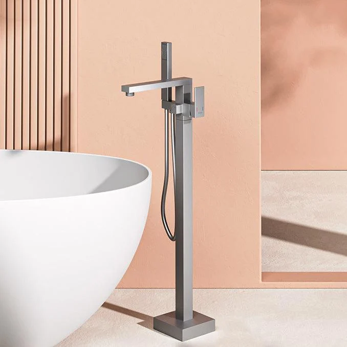 Modern High Arc Bathtub Tap Metal Single Handle Tub Tap Trim -Bathlova