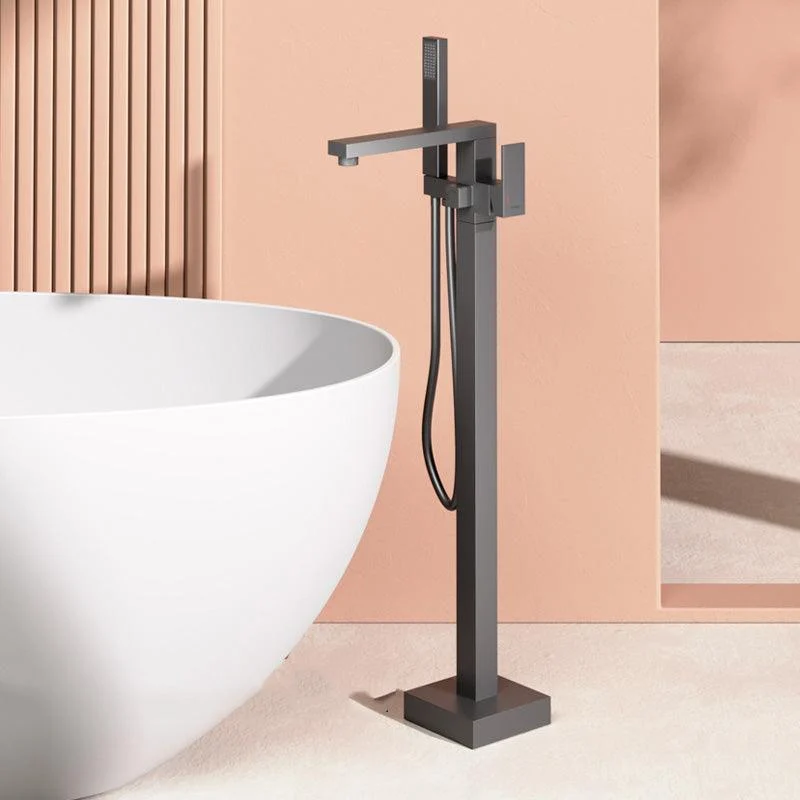 Modern High Arc Bathtub Tap Metal Single Handle Tub Tap Trim -Bathlova