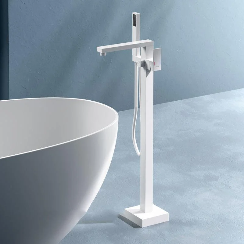 Modern High Arc Bathtub Tap Metal Single Handle Tub Tap Trim -Bathlova