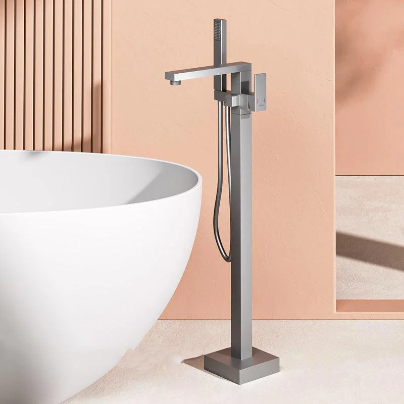 Modern High Arc Bathtub Tap Metal Single Handle Tub Tap Trim -Bathlova