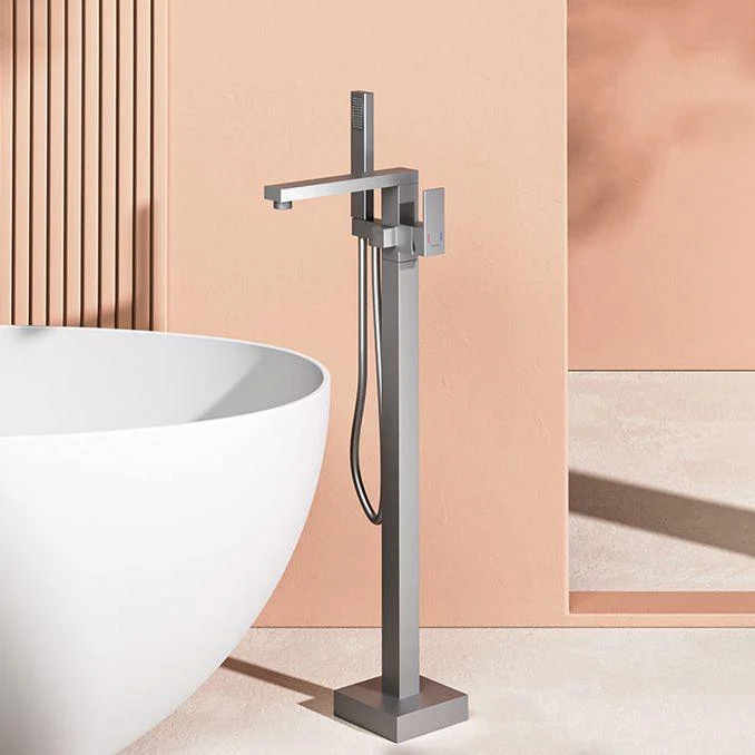 Modern High Arc Bathtub Tap Metal Single Handle Tub Tap Trim -Bathlova