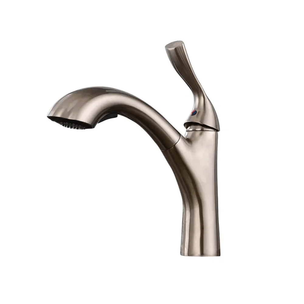 Modern High-Arc Pullout Kitchen Tap with Dual Function Spray -Bathlova