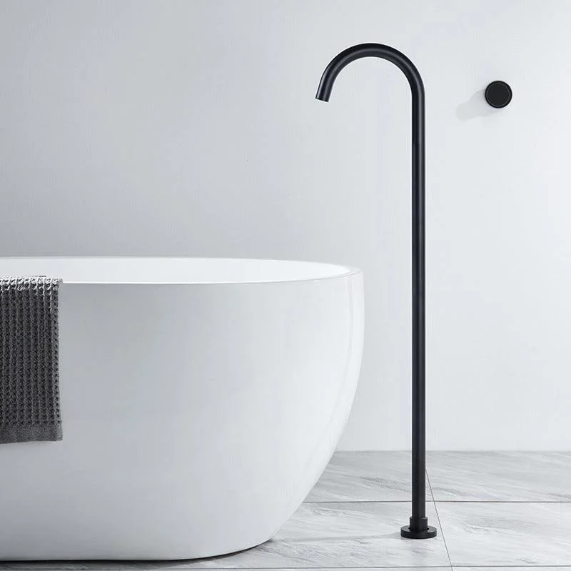 Modern High Arc Tap Floor Mounted Freestanding Tub Filler with Risers -Bathlova