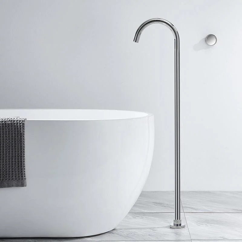 Modern High Arc Tap Floor Mounted Freestanding Tub Filler with Risers -Bathlova