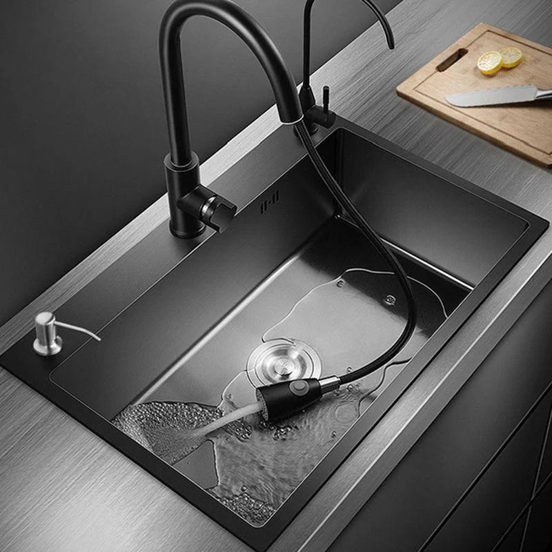 Modern Kitchen Bar Sink Stainless Steel with Basket Strainer and Tap Kitchen Sink -Bathlova