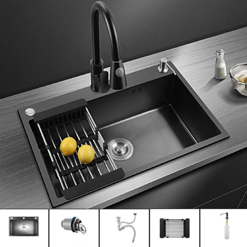 Modern Kitchen Bar Sink Stainless Steel with Basket Strainer and Tap Kitchen Sink -Bathlova