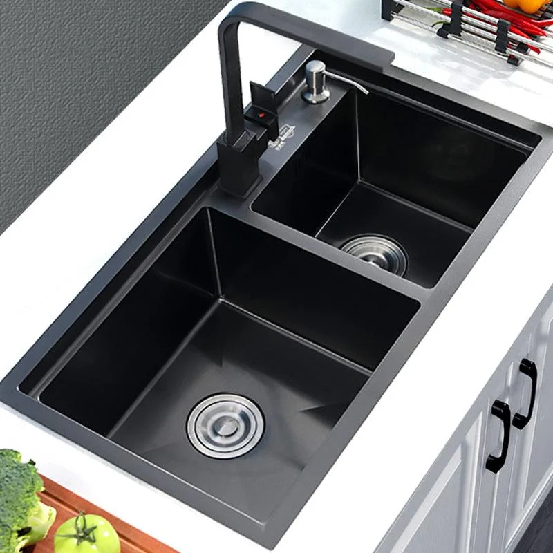 Modern Kitchen Sink Stainless Steel 2 Holes Drop-In Wear-resistant Kitchen Sink -Bathlova