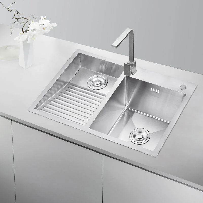 Modern Kitchen Sink Stainless Steel Double Sink with Accessories and Tap Workstation -Bathlova