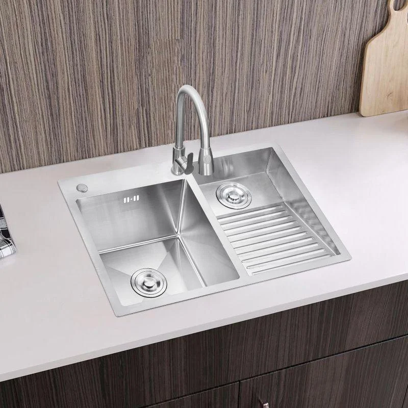 Modern Kitchen Sink Stainless Steel Double Sink with Accessories and Tap Workstation -Bathlova