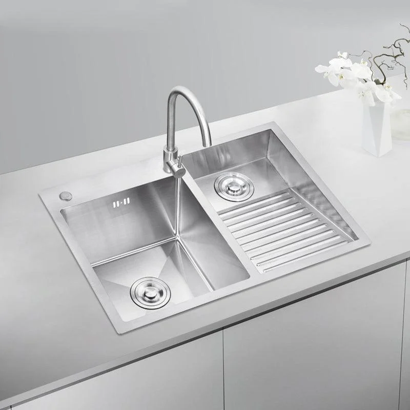 Modern Kitchen Sink Stainless Steel Double Sink with Accessories and Tap Workstation -Bathlova