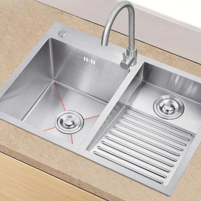 Modern Kitchen Sink Stainless Steel Double Sink with Accessories and Tap Workstation -Bathlova