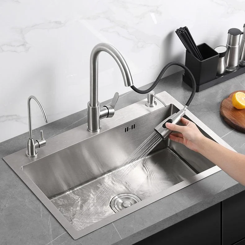 Modern Kitchen Sink Stainless Steel Kitchen Sink with Drain Strainer Kit -Bathlova