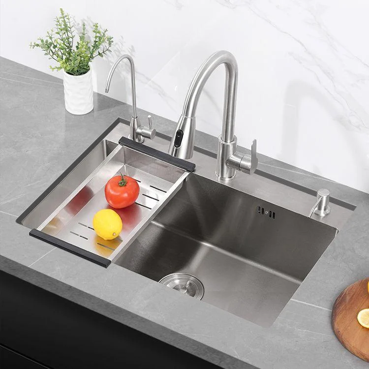 Modern Kitchen Sink Stainless Steel Kitchen Sink with Drain Strainer Kit -Bathlova