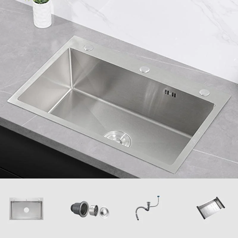 Modern Kitchen Sink Stainless Steel Kitchen Sink with Drain Strainer Kit -Bathlova