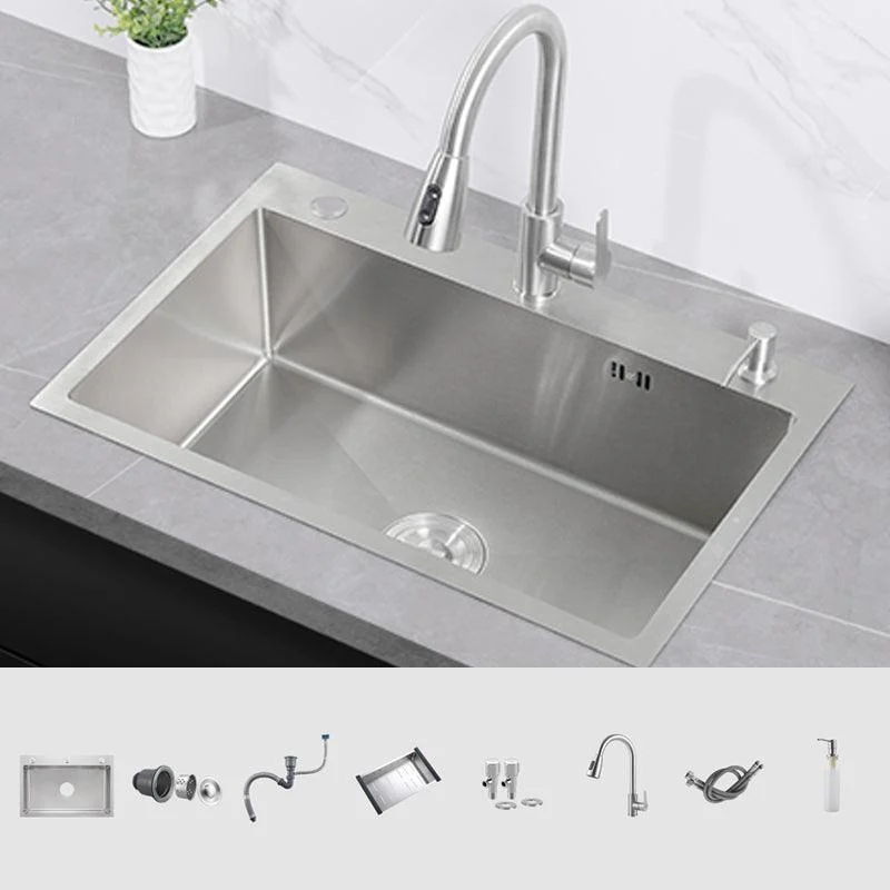 Modern Kitchen Sink Stainless Steel Kitchen Sink with Drain Strainer Kit -Bathlova