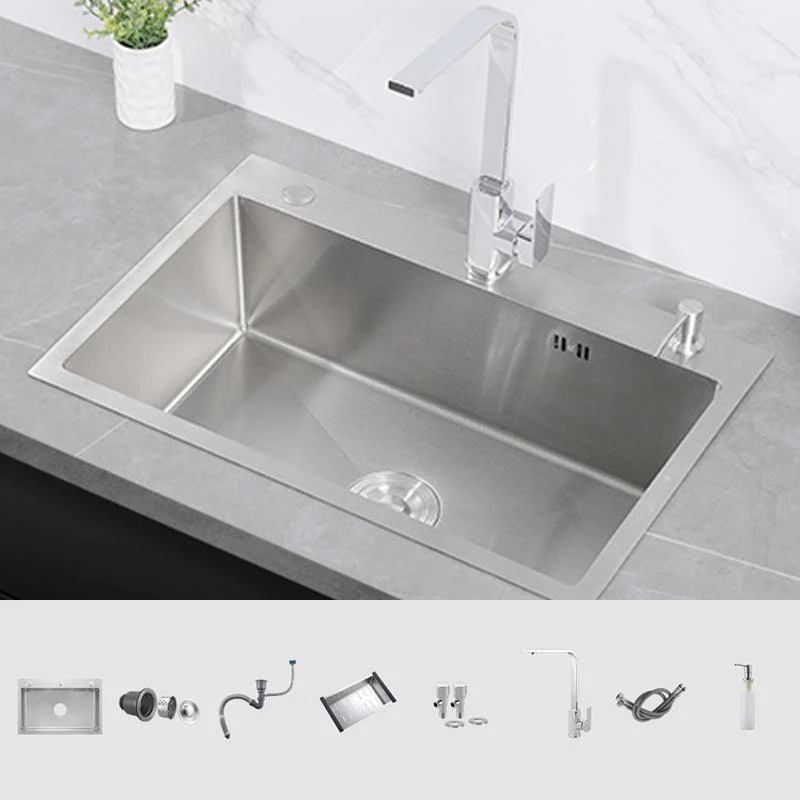 Modern Kitchen Sink Stainless Steel Kitchen Sink with Drain Strainer Kit -Bathlova