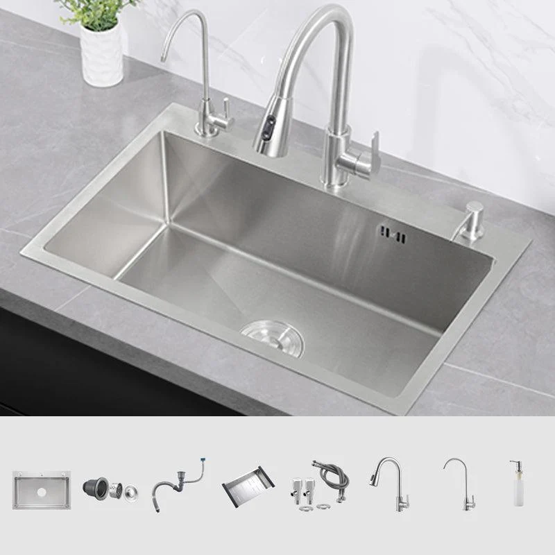 Modern Kitchen Sink Stainless Steel Kitchen Sink with Drain Strainer Kit -Bathlova