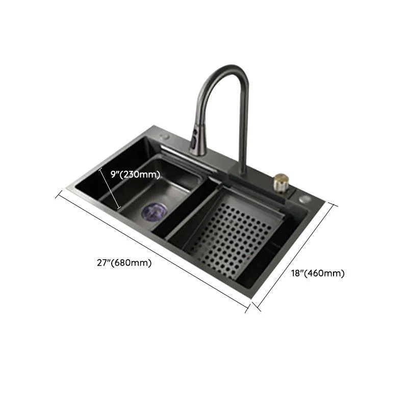 Modern Kitchen Sink Stainless Steel Noise-cancelling Drop-In Kitchen Sink with Tap -Bathlova