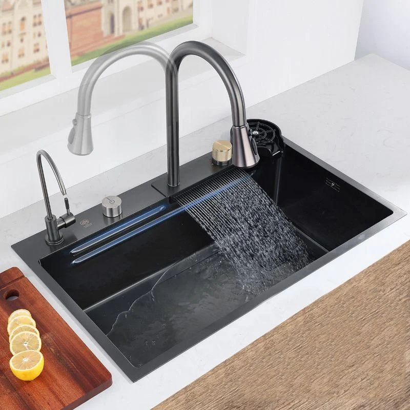 Modern Kitchen Sink Stainless Steel Noise-cancelling Drop-In Kitchen Sink with Tap -Bathlova