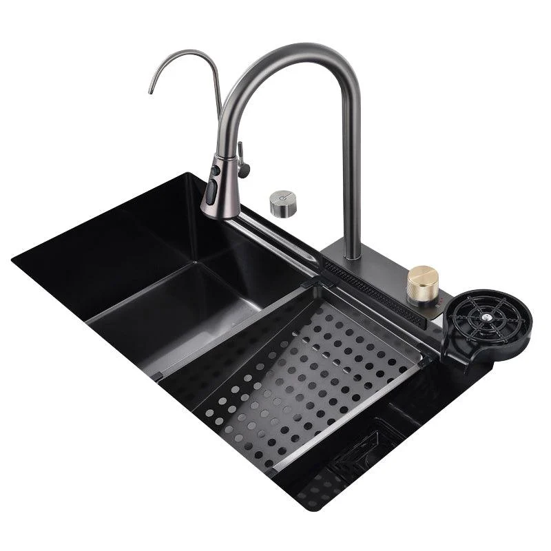 Modern Kitchen Sink Stainless Steel Noise-cancelling Drop-In Kitchen Sink with Tap -Bathlova