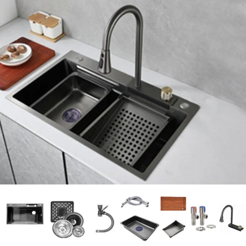 Modern Kitchen Sink Stainless Steel Noise-cancelling Drop-In Kitchen Sink with Tap -Bathlova