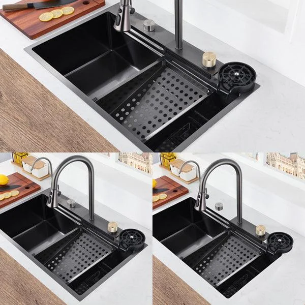 Modern Kitchen Sink Stainless Steel Noise-cancelling Drop-In Kitchen Sink with Tap -Bathlova