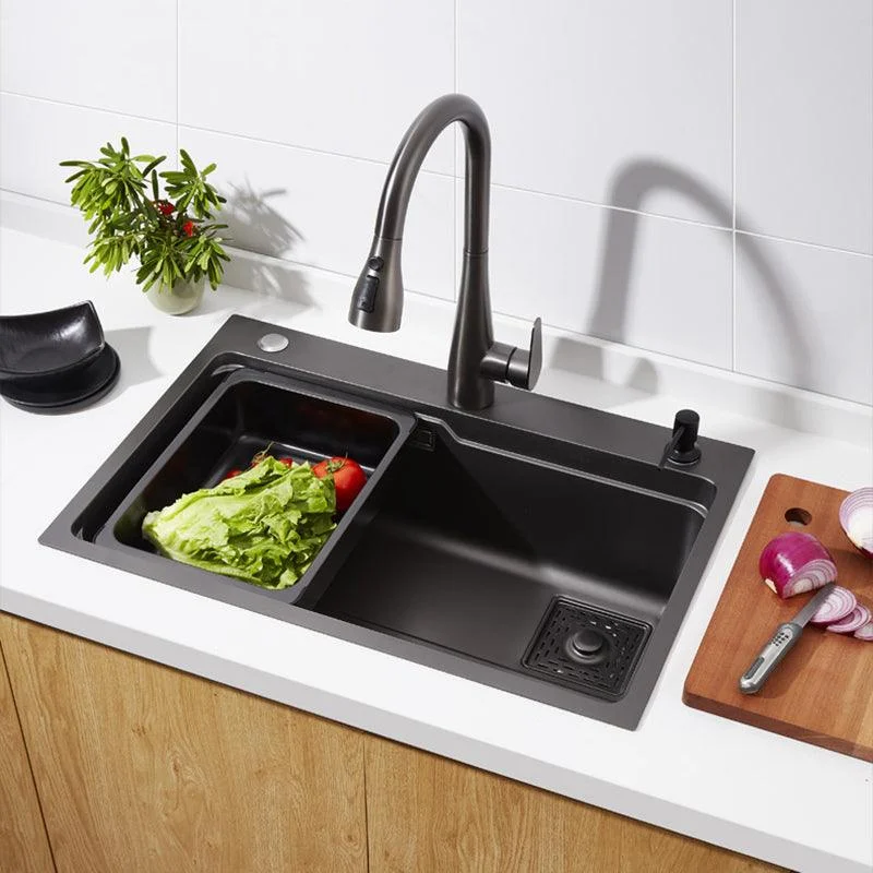 Modern Kitchen Sink Stainless Steel Top-Mount with Basket Strainer Sink Only -Bathlova