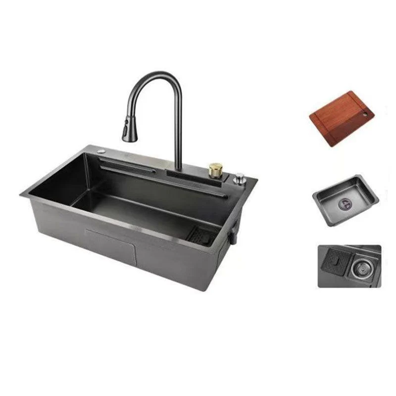 Modern Kitchen Sink Stainless Steel with Accessories and Tap Bar Prep Sink -Bathlova