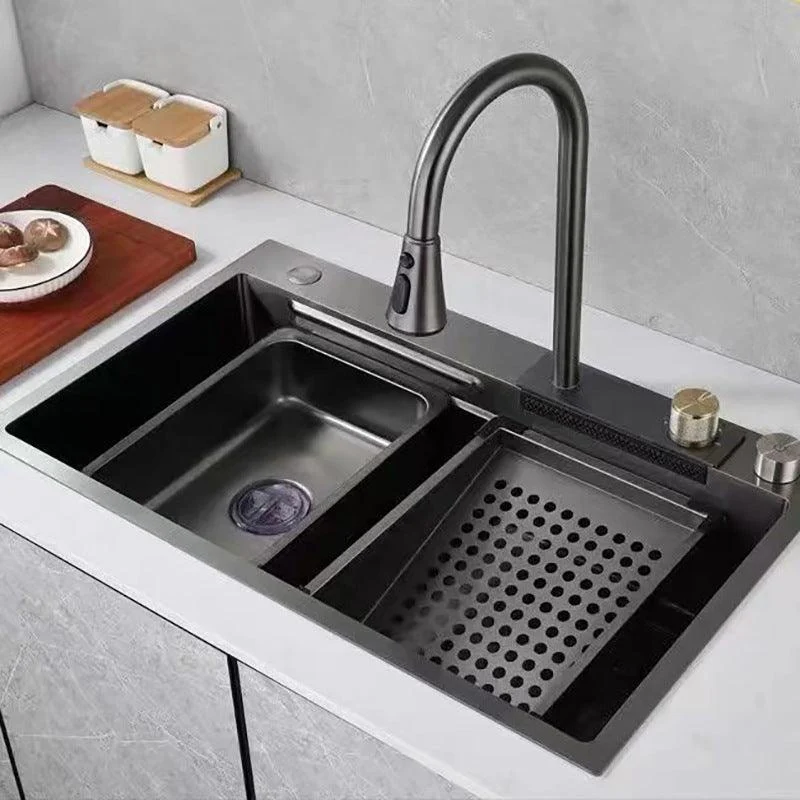 Modern Kitchen Sink Stainless Steel with Accessories and Tap Bar Prep Sink -Bathlova