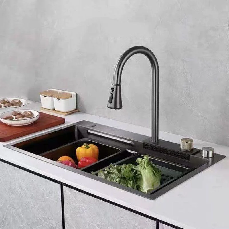 Modern Kitchen Sink Stainless Steel with Accessories and Tap Bar Prep Sink -Bathlova