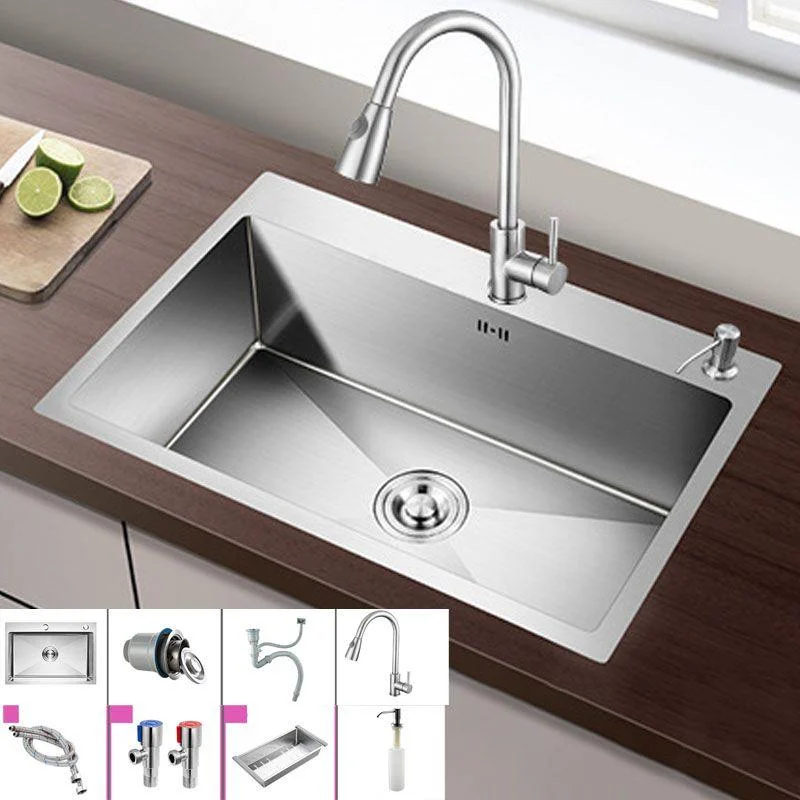 Modern Kitchen Sink Stainless Steel with Accessories and Tap Kitchen Bar Sink -Bathlova