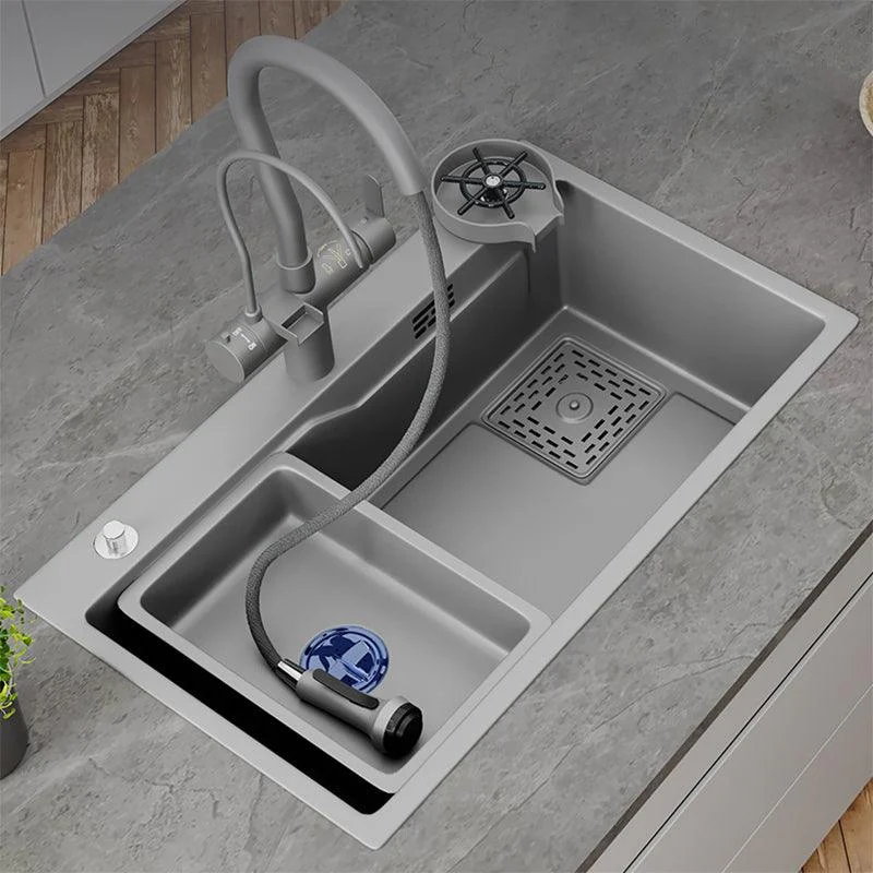 Modern Kitchen Sink Stainless Steel with Accessories and Tap Top-Mount Kitchen Bar Sink -Bathlova