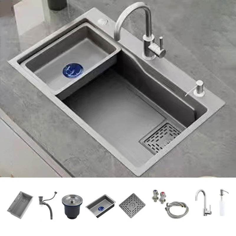 Modern Kitchen Sink Stainless Steel with Accessories and Tap Top-Mount Kitchen Bar Sink -Bathlova