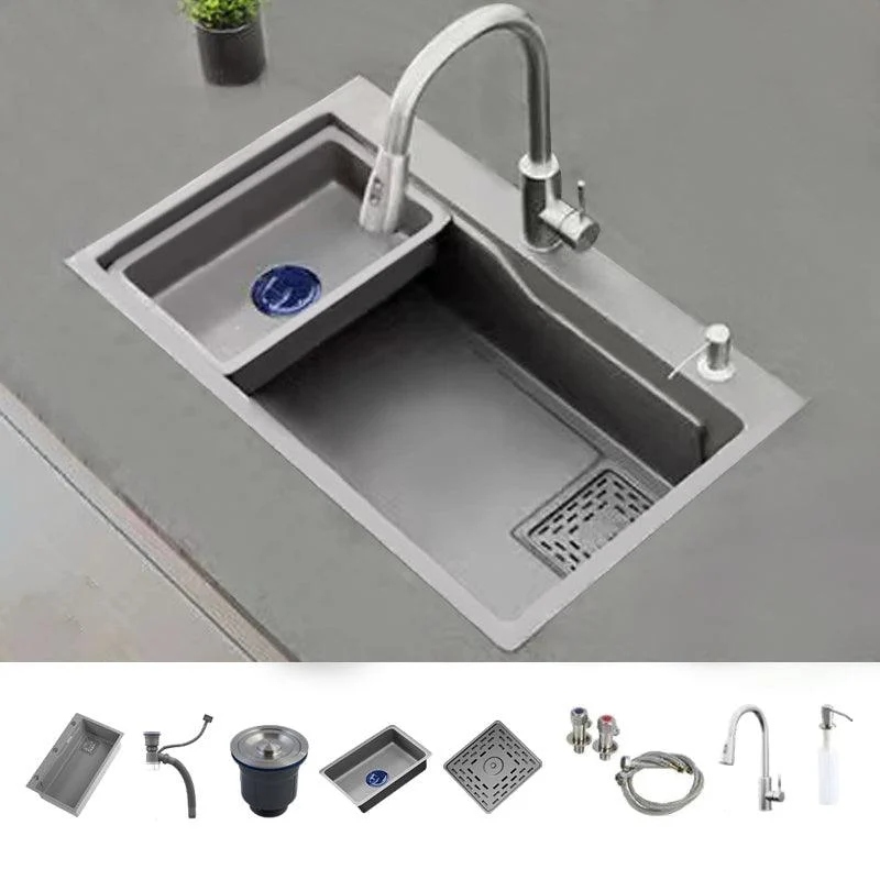 Modern Kitchen Sink Stainless Steel with Accessories and Tap Top-Mount Kitchen Bar Sink -Bathlova