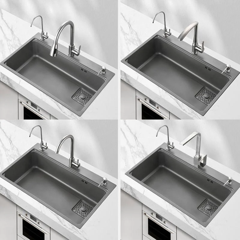 Modern Kitchen Sink Stainless Steel with Accessories and Tap Top-Mount Workstation Sink -Bathlova