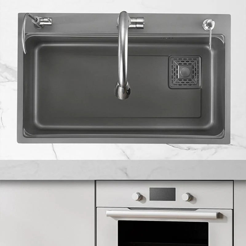 Modern Kitchen Sink Stainless Steel with Accessories and Tap Top-Mount Workstation Sink -Bathlova