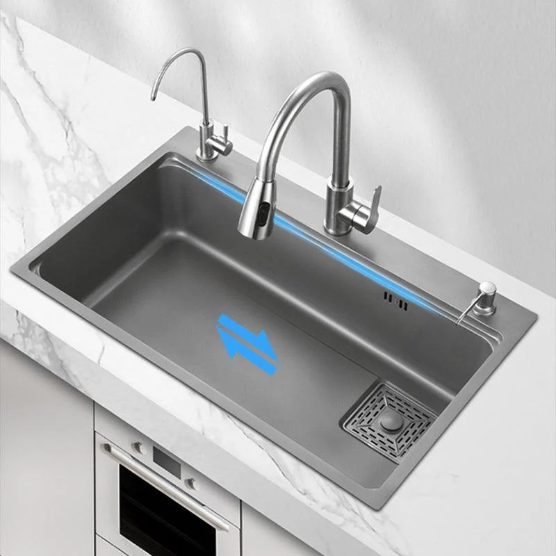 Modern Kitchen Sink Stainless Steel with Accessories and Tap Top-Mount Workstation Sink -Bathlova