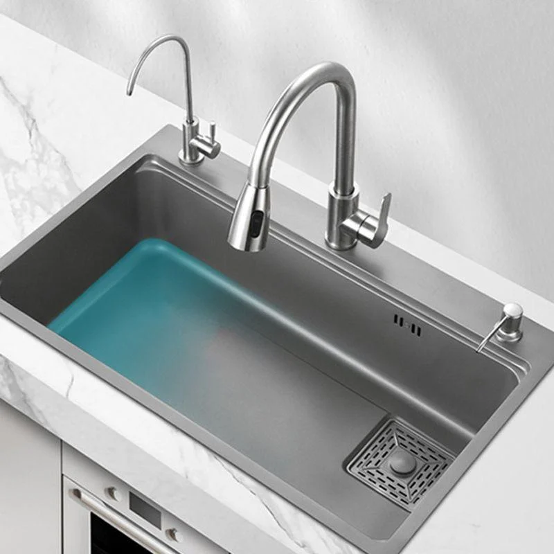 Modern Kitchen Sink Stainless Steel with Accessories and Tap Top-Mount Workstation Sink -Bathlova