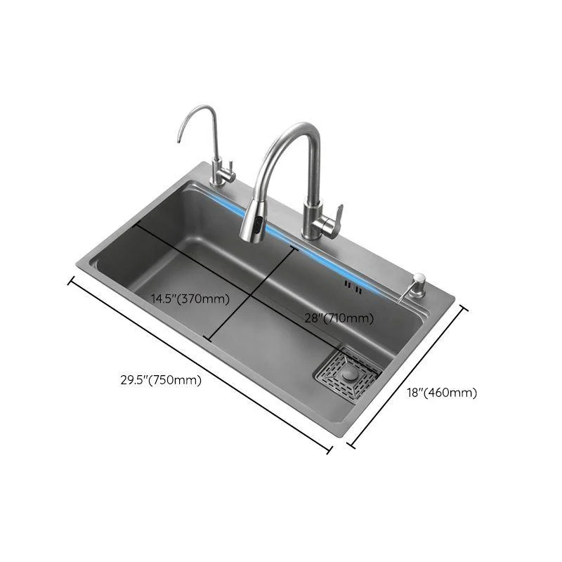 Modern Kitchen Sink Stainless Steel with Accessories and Tap Top-Mount Workstation Sink -Bathlova