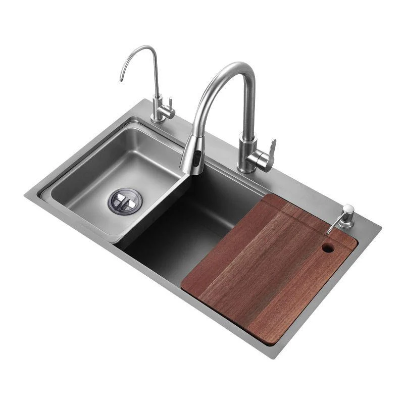 Modern Kitchen Sink Stainless Steel with Accessories and Tap Top-Mount Workstation Sink -Bathlova