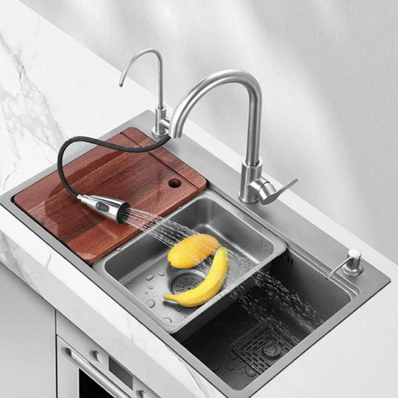 Modern Kitchen Sink Stainless Steel with Accessories and Tap Top-Mount Workstation Sink -Bathlova